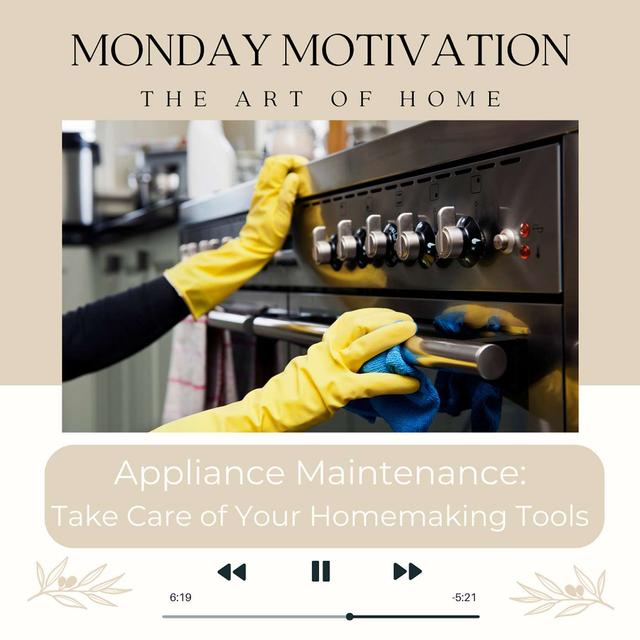 Monday Motivation #18 | Appliance Maintenance: Take Care of Your Homemaking Tools - podcast episode cover