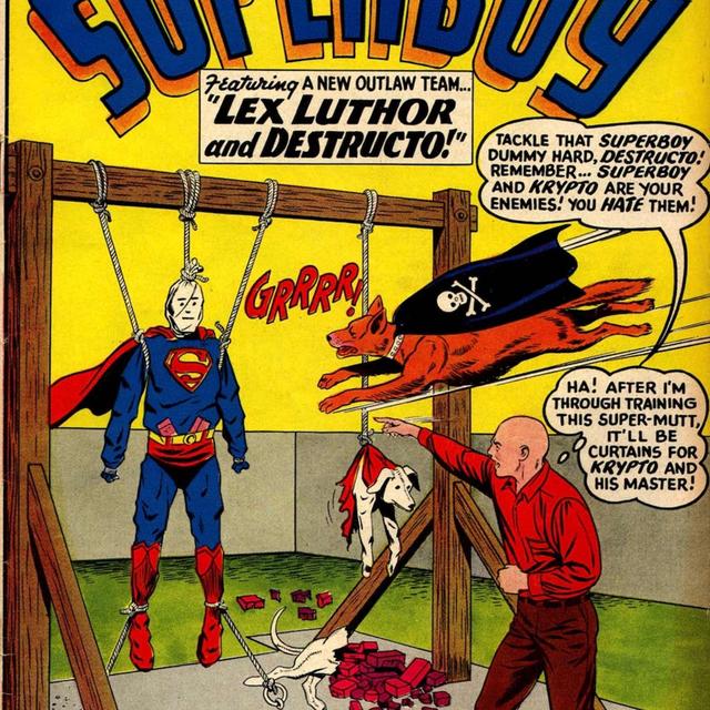 What if Superman’s dog Krypto had an arch-nemesis, Destructo, the superhound of hate? From DC Comics' Superboy #92 - podcast episode cover