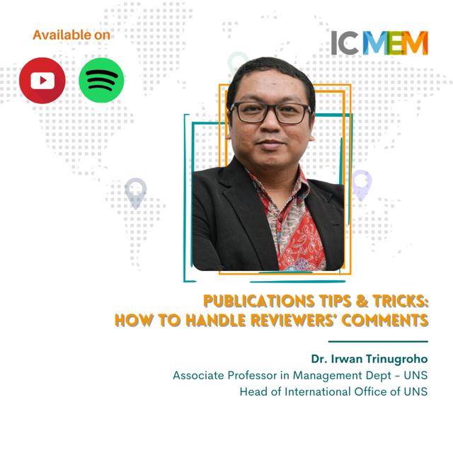 SBM ITB TALKS X ICMEM: PUBLICATIONS TIPS & TRICKS:HOW TO HANDLE REVIEWERS’ COMMENTS - podcast episode cover