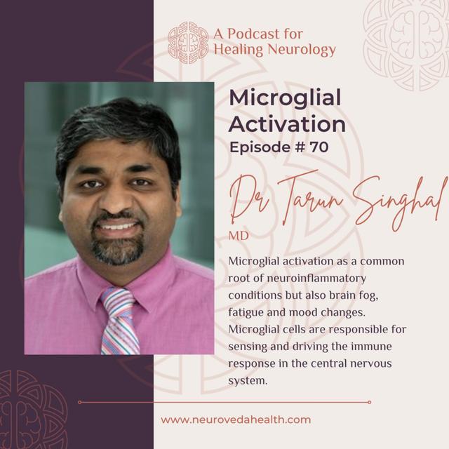 #70 Dr Tarun Singhal, MD on microglial activation as a common root of neuroinflammatoy conditions but also brain fog, fatigue and mood changes - podcast episode cover