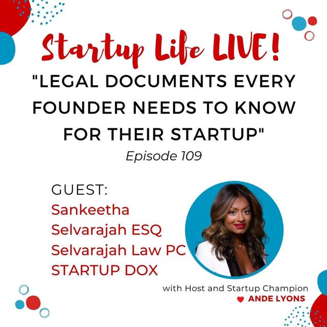 EP 109 Legal Documents Every Founder Needs to Know for Their Startup - podcast episode cover