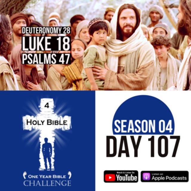 Day 107: Moses describes various curses placed on disobedient Israelites | A rich man refuses to follow Jesus - podcast episode cover