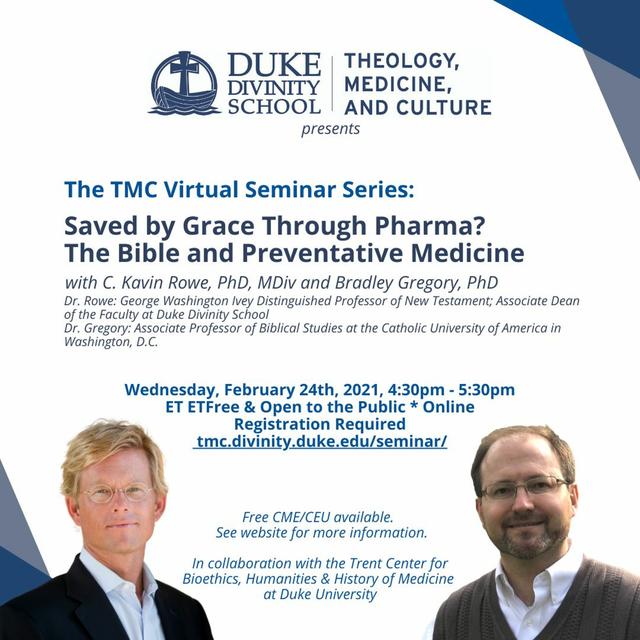 Rowe, PhD, & Gregory, PhD: "Saved by Grace through Pharma? The Bible and Preventative Medicine" - podcast episode cover