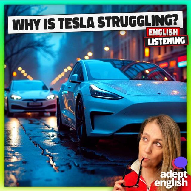 Shock Tesla Sales Drop An Opportunity To Improve Your English Ep 808 - podcast episode cover