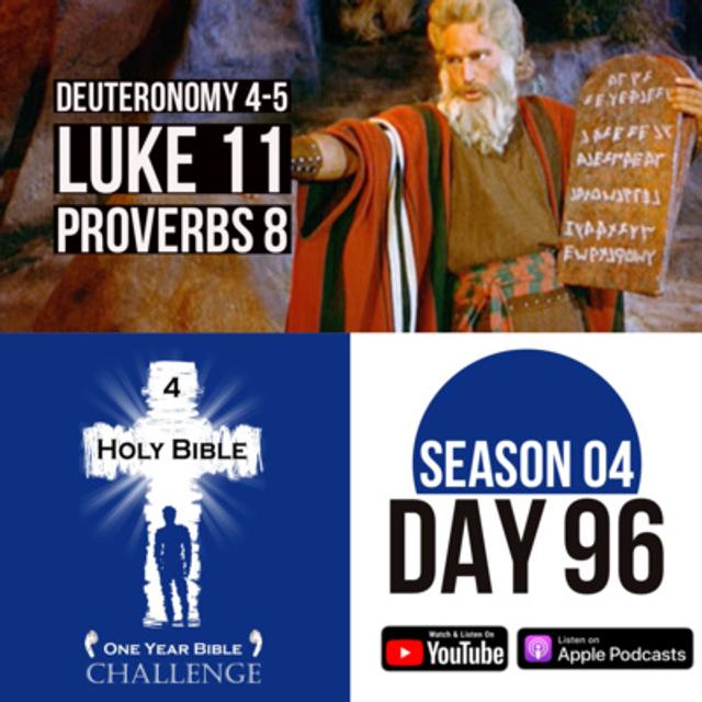 Day 96 | Moses relives the days the 10 Commandments were created | Jesus reveals his divine authority on Earth - podcast episode cover