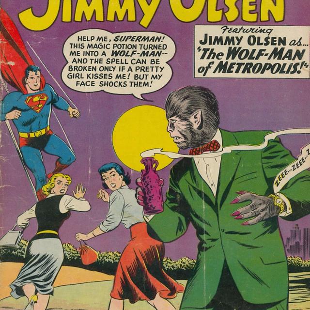 What if Jimmy Olsen became a werewolf, a woman & was friends with a leprechaun? From DC Comics Superman's Pal Jimmy Olsen #44 - podcast episode cover