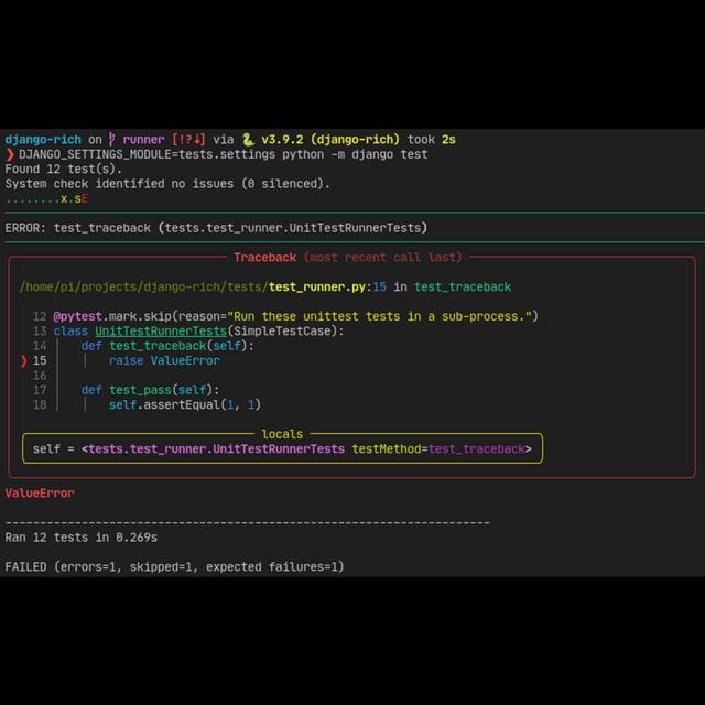 185: Python + Django + Rich + Testing == Awesome - podcast episode cover