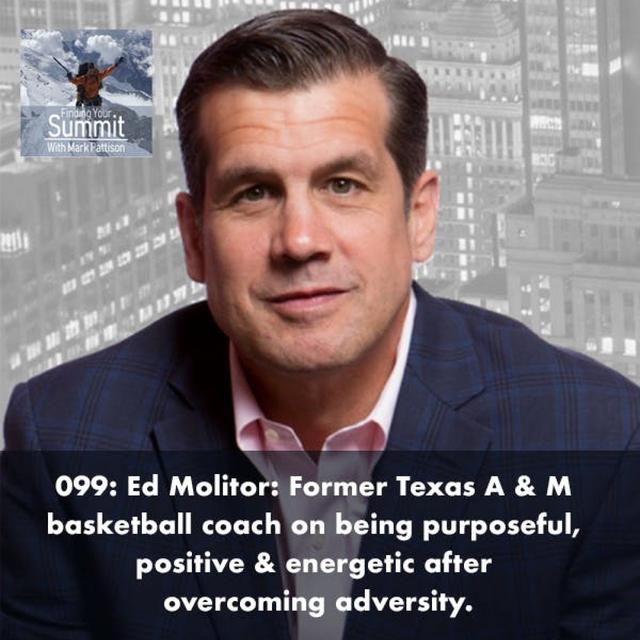Ed Molitor:  Former NCAA BB Texas A & M assistant coach on being purposeful, positive & energetic after overcoming adversity. - podcast episode cover