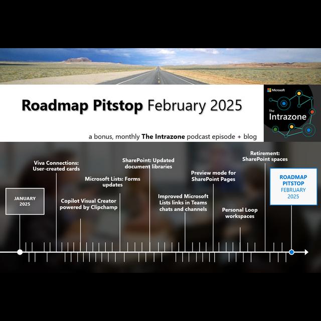 SharePoint roadmap pitstop February 2025 - podcast episode cover