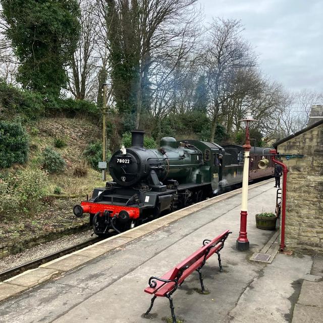 Steam train arriving and then departing, Haworth, West Yorkshire, UK on 17th February 2025 – by Cesar Gimeno Lavin - podcast episode cover