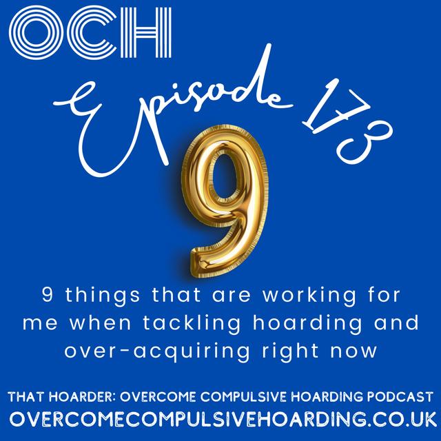 #173 9 things that are working for me when tackling hoarding and over-acquiring right now - podcast episode cover
