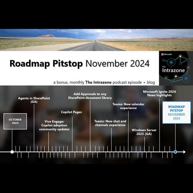 SharePoint roadmap pitstop November 2024 - podcast episode cover