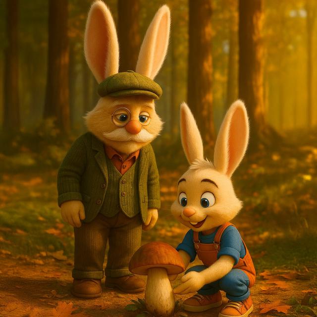 Petit Lapin va à la chasse aux champignons - podcast episode cover