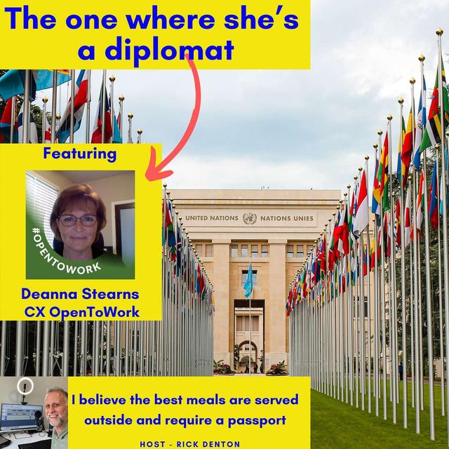 The one where she’s a diplomat - Deanna Stearns E211 - podcast episode cover