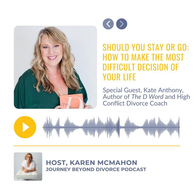 Special Guest: Should You Stay or Go: How to make the most difficult decision of your life with Kate Anthony - podcast episode cover