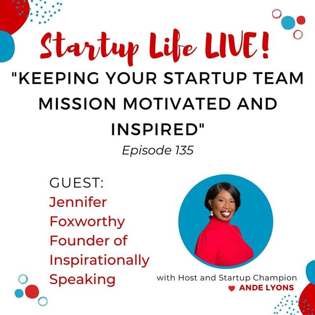 EP 135 Keeping Your Startup Team Mission Motivated and Inspired - podcast episode cover