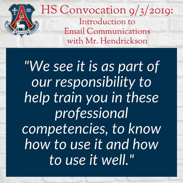 Introduction to Email Communications with Mr. Hendrickson (HS Convocation 9/3/2019) - podcast episode cover
