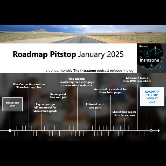 SharePoint roadmap pitstop January 2025 - podcast episode cover