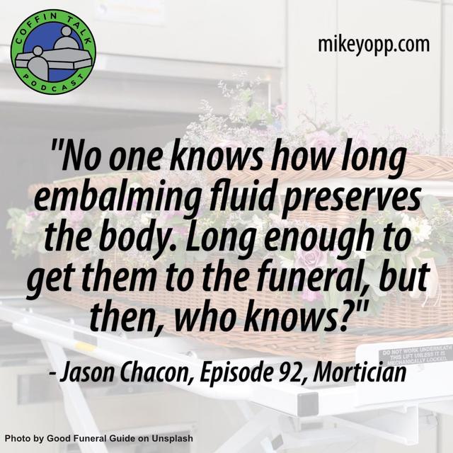 #92 - A Mortician - Jason Chacon - "Morgue Runs" - podcast episode cover