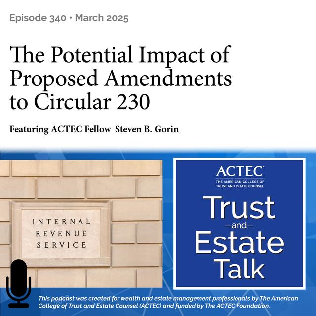 The Potential Impact of Proposed Amendments to Circular 230 - podcast episode cover