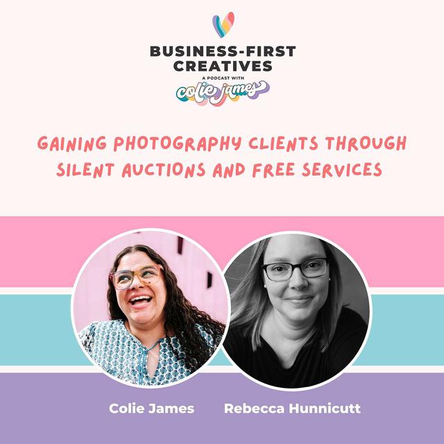 Gaining Photography Clients through Silent Auctions and Free Services with Rebecca Hunnicutt - podcast episode cover