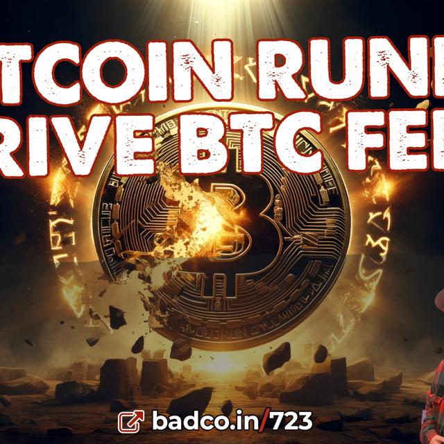 Episode 723: Runes Drives Bitcoin Fees - BAD NEWS for 4/23/24 - podcast episode cover