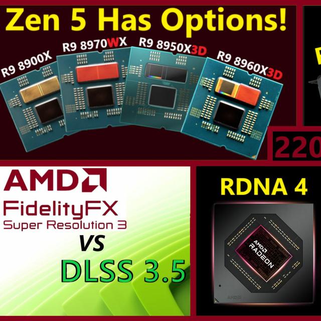 220. Zen 5 X3D Hybrids, RX 7800 / 7700 XT, FSR 3 v DLSS 3.5, RDNA 4, Linus Tech Tips - podcast episode cover