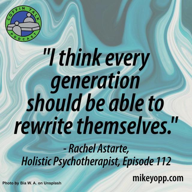 #112 - A Holistic Psychotherapist - Rachel Astarte - "The Fiberglass Under Your Skin" - podcast episode cover