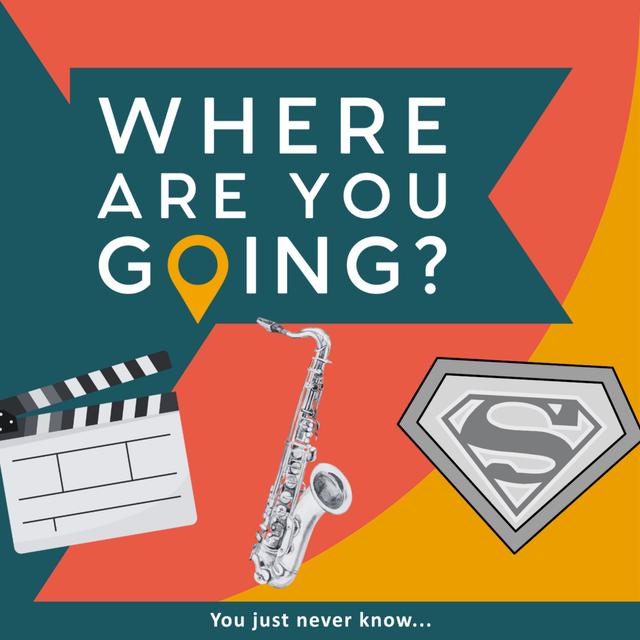Superman, a saxophone and a clapperboard - podcast episode cover