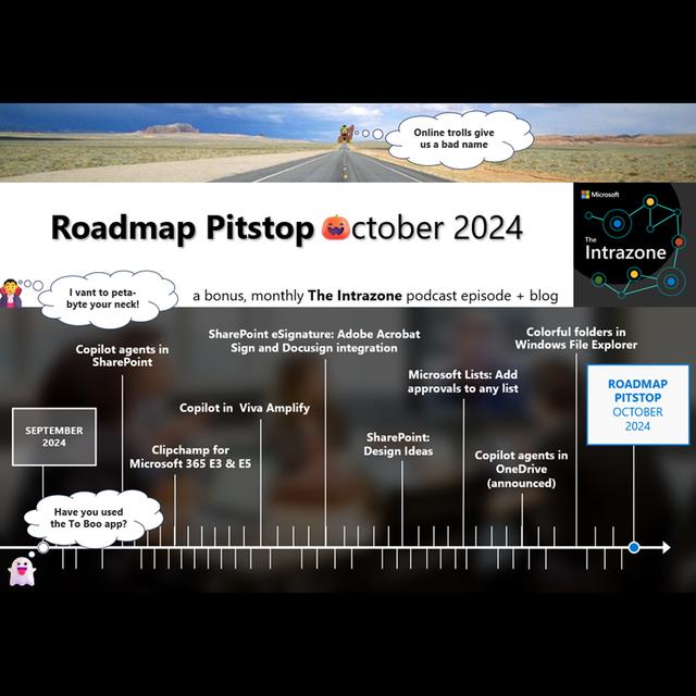 SharePoint roadmap pitstop October 2024 - podcast episode cover