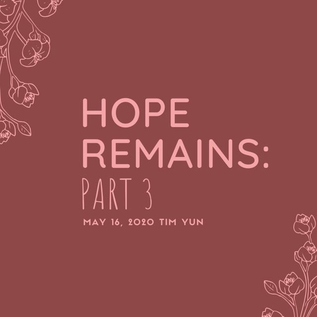 Hope Remains: Part 3 (Pastor Tim) [3 of 3] - podcast episode cover