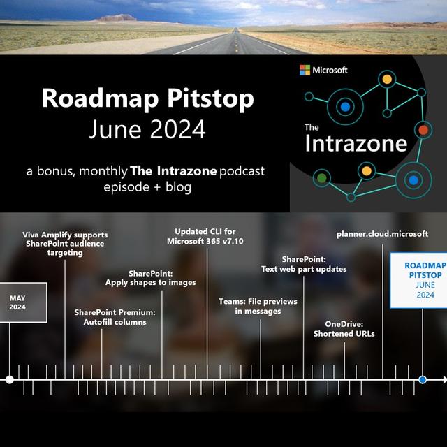 SharePoint roadmap pitstop June 2024 - podcast episode cover