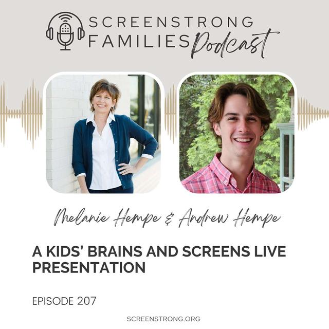 A Kids’ Brains and Screens LIVE Presentation with Melanie and Andrew Hempe (#207) - podcast episode cover