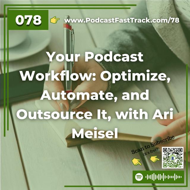 78: Your Podcast Workflow: Optimize, Automate, and Outsource It, with Ari Meisel - podcast episode cover