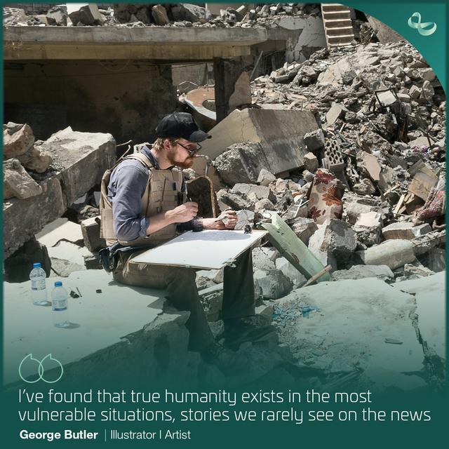 Drawing Testimonies in Situ in War Zones with Illustrator George Butler - podcast episode cover