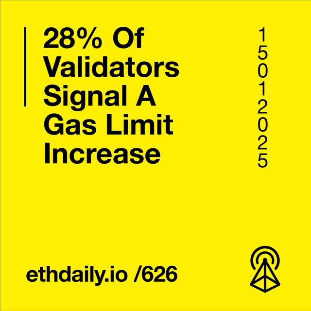 28% Of Validators Signal Gas Limit Increase - podcast episode cover