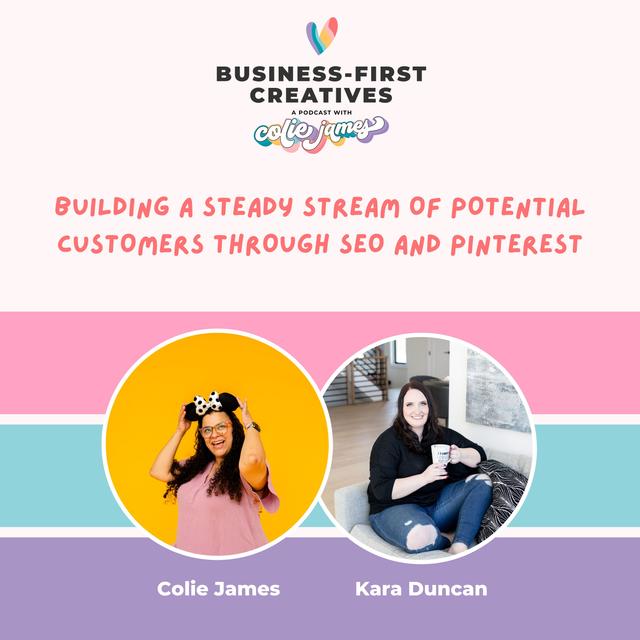Building a Steady Stream of Potential Customers through SEO and Pinterest with Kara Duncan [Marketing with Intention Series] - podcast episode cover