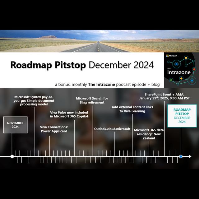 SharePoint Roadmap Pitstop December 2024 - podcast episode cover