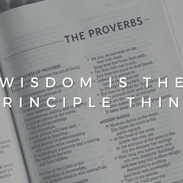 Wisdom is the Principle Thing - podcast episode cover