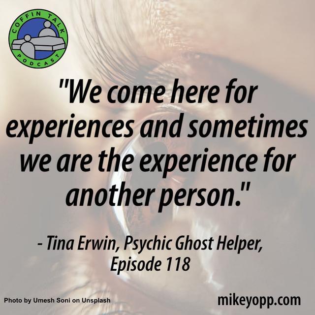#118 - Psychic Ghost Helper - Tina Erwin - “Not Naked or Afraid" - podcast episode cover