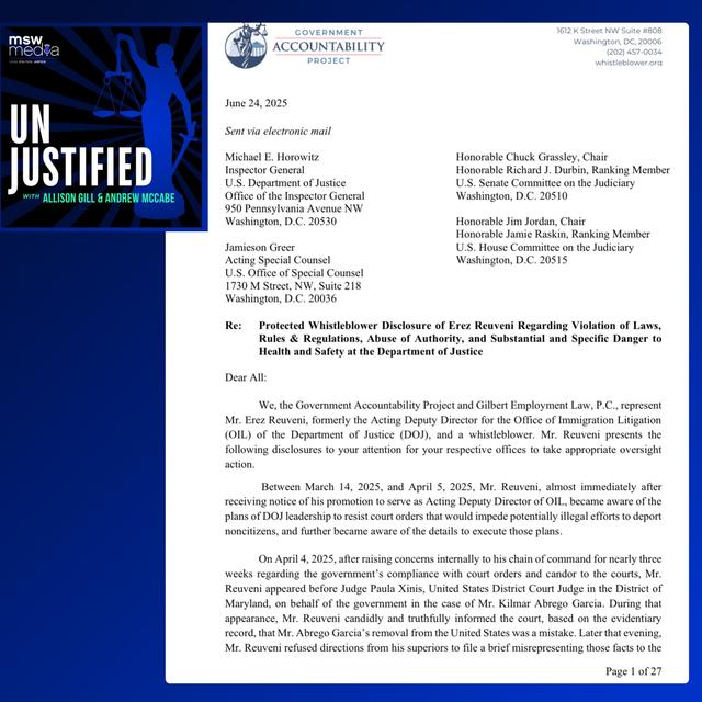 Protected Whistleblower Disclosure of Erez Reuveni - podcast episode cover
