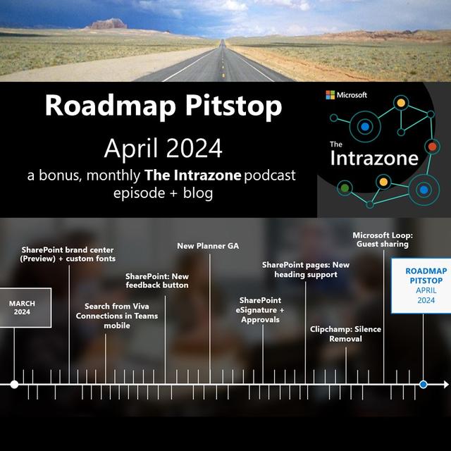 SharePoint roadmap pitstop April 2024 - podcast episode cover