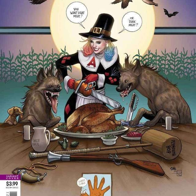 What if Harley Quinn tried to destroy all DC comic book events while saving her family Thanksgiving? - podcast episode cover