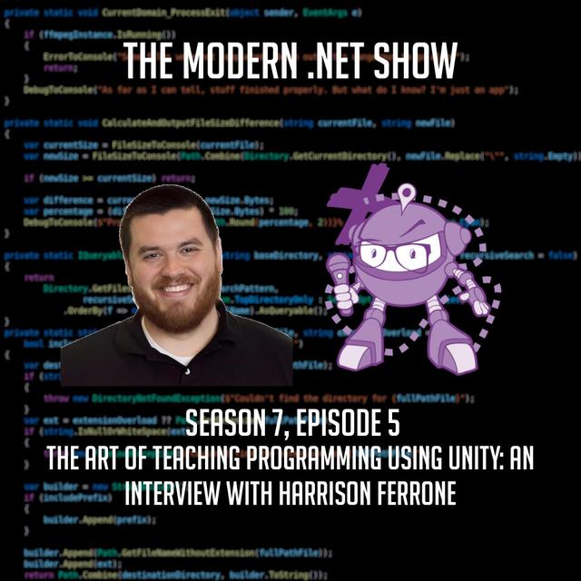 The Art of Teaching Programming using Unity: An Interview with Harrison Ferrone - podcast episode cover