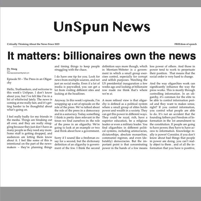 The Press in an Oligarchy: How Power Controls the News - podcast episode cover