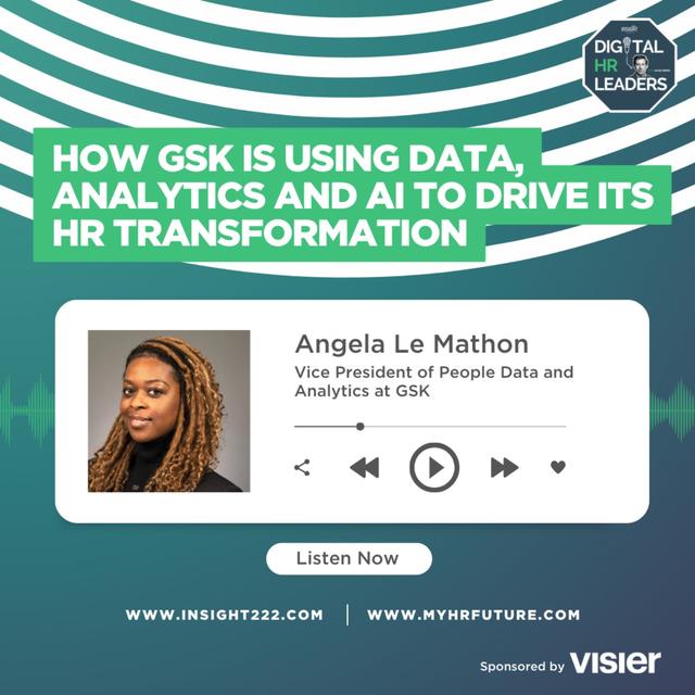 How GSK is Using Data, Analytics and AI to Drive its HR Transformation (an Interview with Angela Le Mathon) - podcast episode cover
