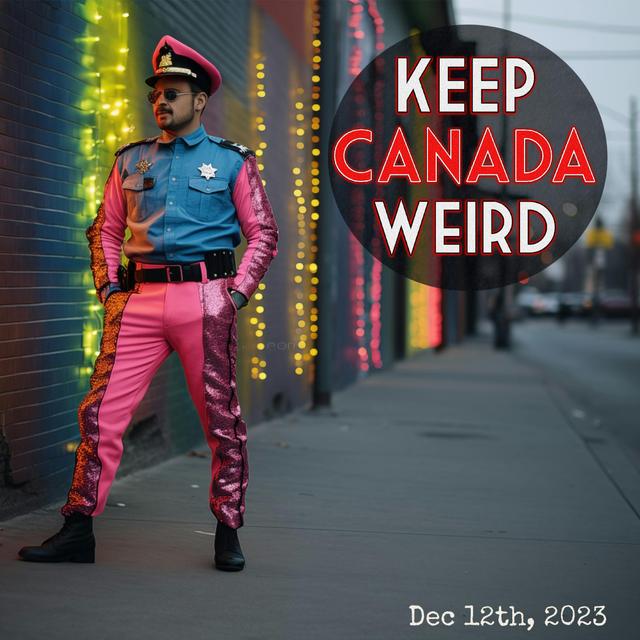 KEEP CANADA WEIRD - Dec 13th, 2023 - thumb tacks, Taylor Swift, Orillia's tree, and weird pants on police - podcast episode cover